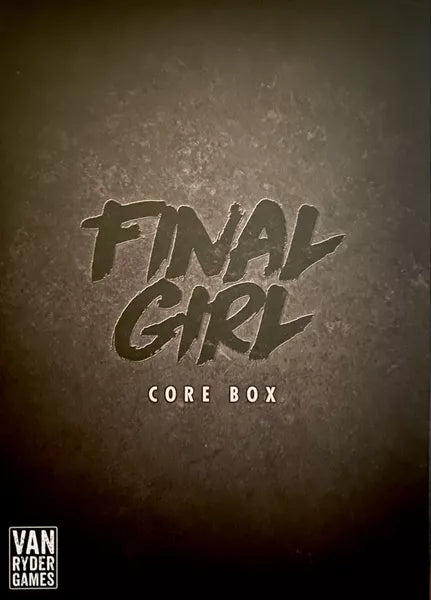 Final Girl – Core Box – æskeforside i brune toner med spillets logo i håndskrift og teksten Core Box