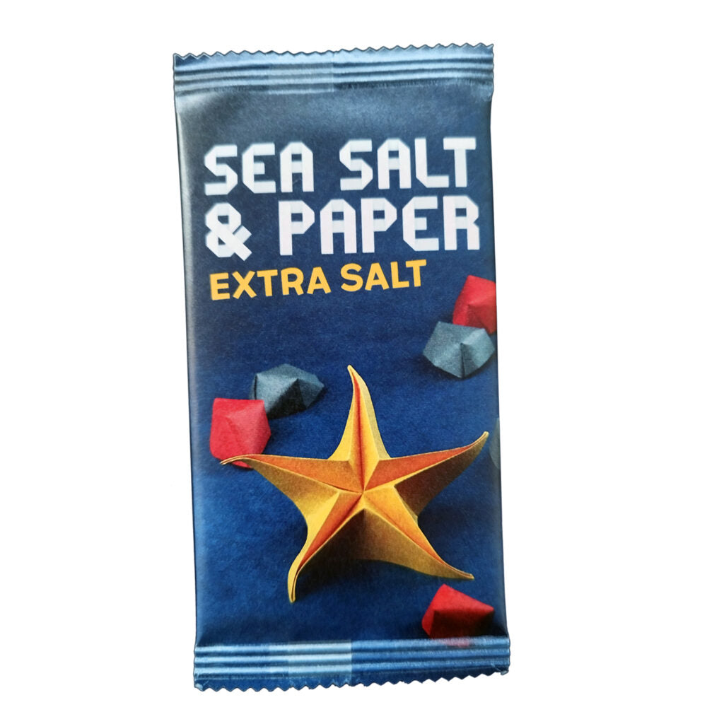 Sea Salt and Paper: Extra Salt – foliepakke til udvidelsen med en orange origami-søstjerne på mørkeblå baggrund