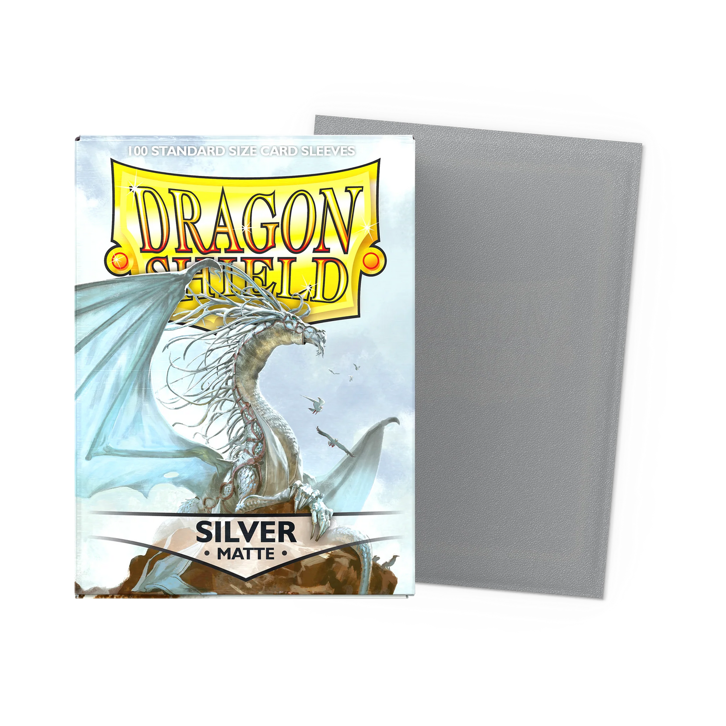 Dragon Shield Matte Sleeves Silver - 100 stk (63x88 mm)